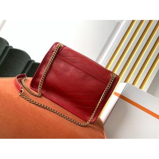 Replica perfetta Borsa media Saint Laurent Niki agnello rossa Imitazione Outlet Online