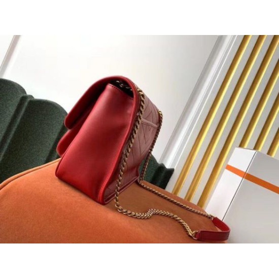 Replica perfetta Borsa media Saint Laurent Niki agnello rossa Imitazione Outlet Online