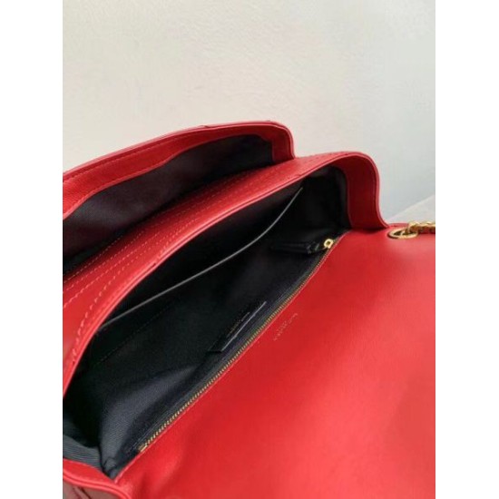 Replica perfetta Borsa media Saint Laurent Niki agnello rossa Imitazione Outlet Online