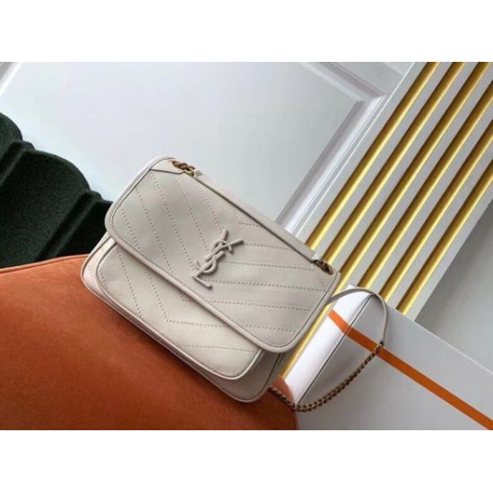 Perfette Qualità Repliche Borsa media Saint Laurent Niki agnello bianca Imitazione Miglior Falso Borsa media Saint Laurent Niki agnello bianca Economiche Premium