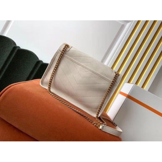 Perfette Qualità Repliche Borsa media Saint Laurent Niki agnello bianca Imitazione Miglior Falso Borsa media Saint Laurent Niki agnello bianca Economiche Premium