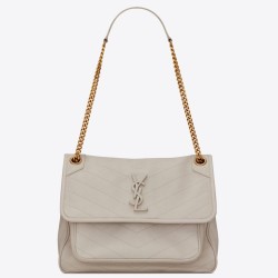 Miglior Falso Borsa media Saint Laurent Niki agnello bianca Economiche Premium