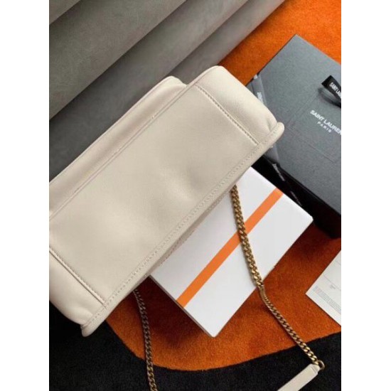 Perfette Qualità Repliche Borsa media Saint Laurent Niki agnello bianca Imitazione Miglior Falso Borsa media Saint Laurent Niki agnello bianca Economiche Premium