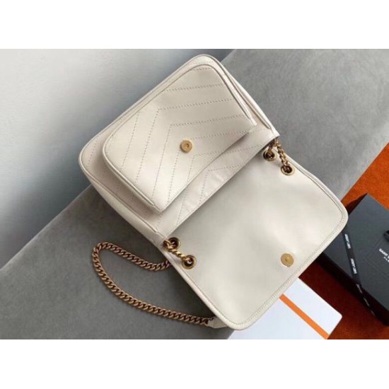 Perfette Qualità Repliche Borsa media Saint Laurent Niki agnello bianca Imitazione Miglior Falso Borsa media Saint Laurent Niki agnello bianca Economiche Premium