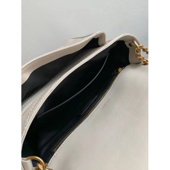 Perfette Qualità Repliche Borsa media Saint Laurent Niki agnello bianca Imitazione Miglior Falso Borsa media Saint Laurent Niki agnello bianca Economiche Premium