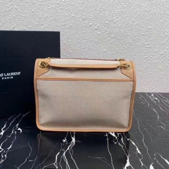 Replica perfetta Borsa media Saint Laurent Niki tela di cotone Imitazione Outlet Online