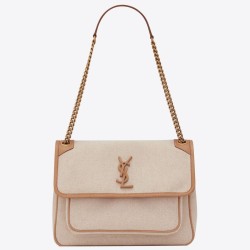 Replica perfetta Borsa media Saint Laurent Niki tela di cotone Imitazione Outlet Online