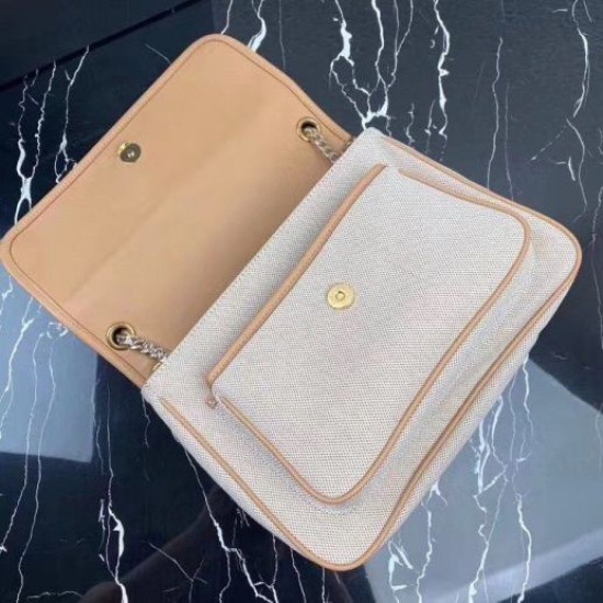 Replica perfetta Borsa media Saint Laurent Niki tela di cotone Imitazione Outlet Online