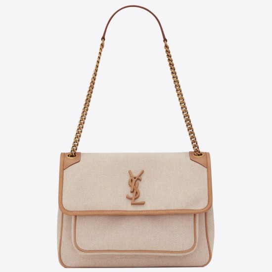 Replica perfetta Borsa media Saint Laurent Niki tela di cotone Imitazione Outlet Online