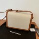 Migliore Repliche Borsa Saint Laurent Solferino media tela con vitello Economiche Outlet Online