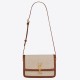 Migliore Repliche Borsa Saint Laurent Solferino media tela con vitello Economiche Outlet Online