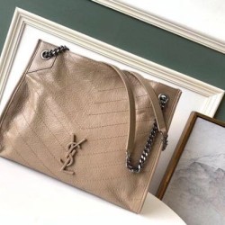 Miglior Falso Borsa shopping Saint Laurent Niki media sabbia Economiche Premium