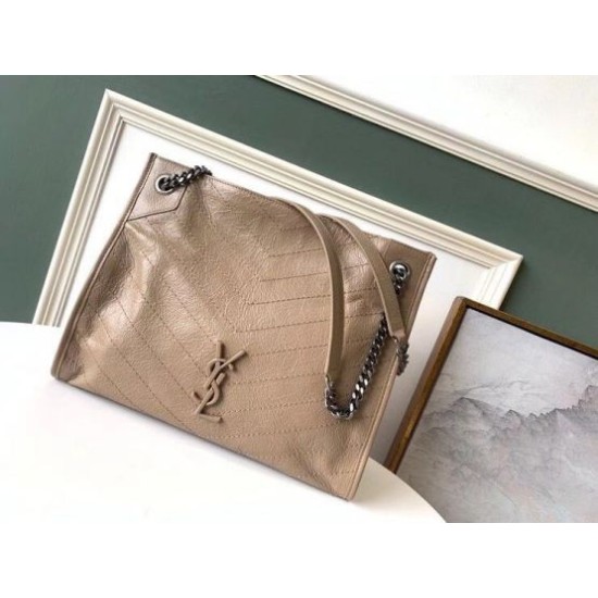 Borsa shopping Saint Laurent Niki media sabbia Replica originale di alta qualità Miglior Falso Borsa shopping Saint Laurent Niki media sabbia Economiche Premium