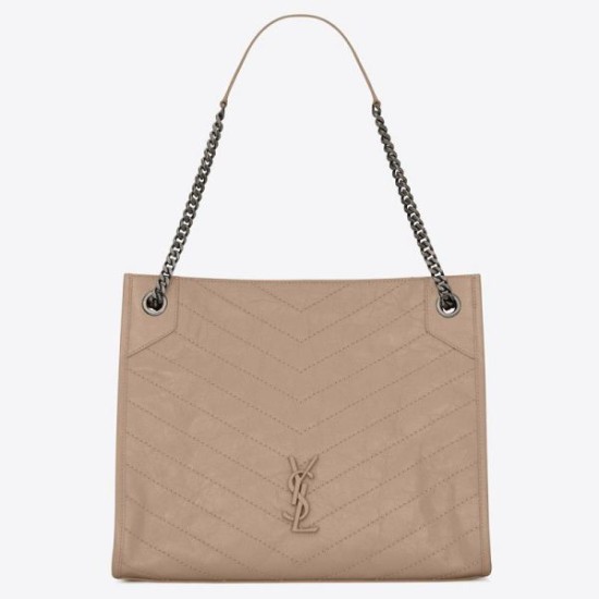 Borsa shopping Saint Laurent Niki media sabbia Replica originale di alta qualità Miglior Falso Borsa shopping Saint Laurent Niki media sabbia Economiche Premium