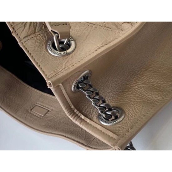 Borsa shopping Saint Laurent Niki media sabbia Replica originale di alta qualità Miglior Falso Borsa shopping Saint Laurent Niki media sabbia Economiche Premium