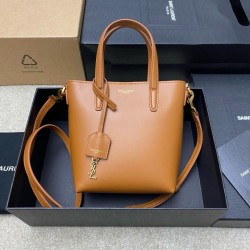 Perfette Qualità Repliche Borsa shopping Saint Laurent Mini Toy vitello marrone Imitazione