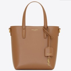 Perfette Qualità Repliche Borsa shopping Saint Laurent Mini Toy vitello marrone Imitazione