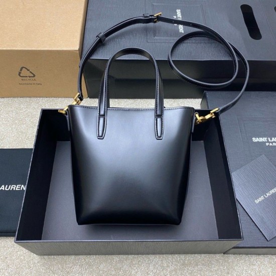 Replica perfetta Borsa shopping Saint Laurent Mini Toy vitello nera Imitazione Outlet Online