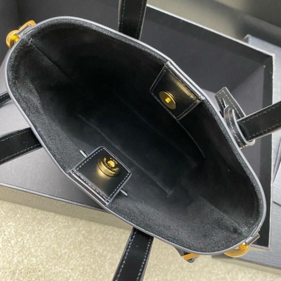 Replica perfetta Borsa shopping Saint Laurent Mini Toy vitello nera Imitazione Outlet Online