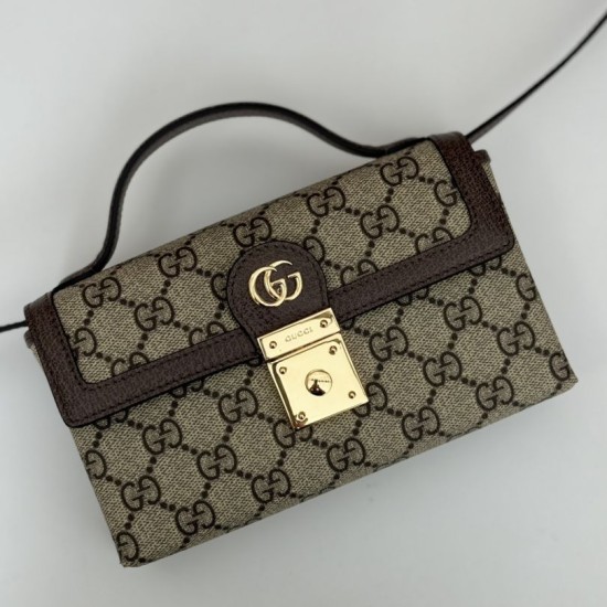 Replica Gucci 837466 Borsa a tracolla maxi Softbit oversize in suede Marrone Imitazione