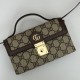 Replica Gucci 837466 Borsa a tracolla maxi Softbit oversize in suede Marrone Imitazione