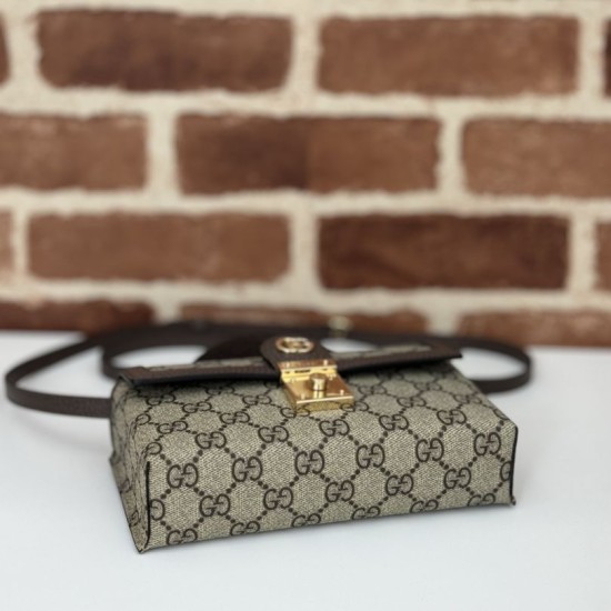 Replica Gucci 837466 Borsa a tracolla maxi Softbit oversize in suede Marrone Imitazione