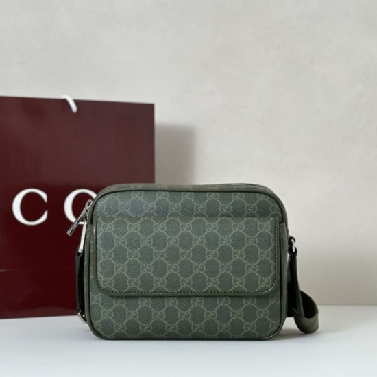 Replica Borsa a tracolla grande Gucci Savoy in tessuto GG Monogram rivestito Marrone 834458 Imitazione