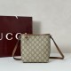 Replica Borsa a tracolla Gucci Half Horsebit Mini/media 860787 Pelle Granata Bianco Imitazione