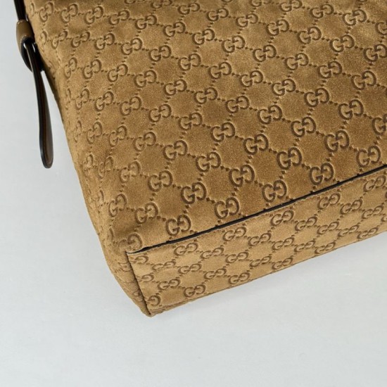 Replica Gucci 850546 850926 borsa tote grande Beatrix in pelle scamosciata Marrone Imitazione