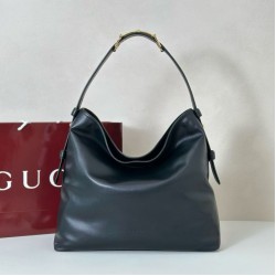 Replica Gucci 850546 850926 borsa tote grande Beatrix in morbida pelle liscia Nero Imitazione