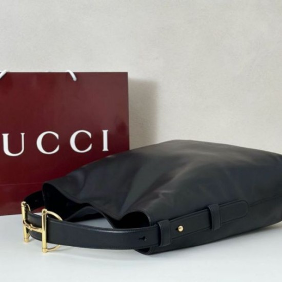 Replica Gucci 850546 850926 borsa tote grande Beatrix in morbida pelle liscia Nero Imitazione