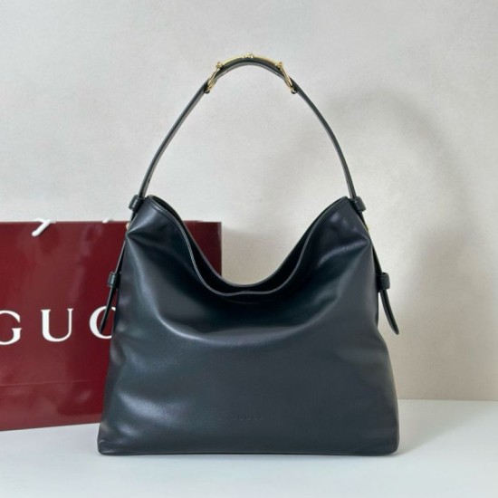 Replica Gucci 850546 850926 borsa tote grande Beatrix in morbida pelle liscia Nero Imitazione