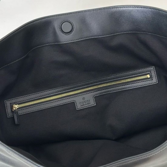 Replica Gucci 850546 850926 borsa tote grande Beatrix in morbida pelle liscia Nero Imitazione