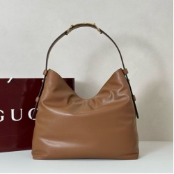 Replica Gucci 850546 850926 borsa tote grande Beatrix in morbida pelle liscia Marrone Imitazione