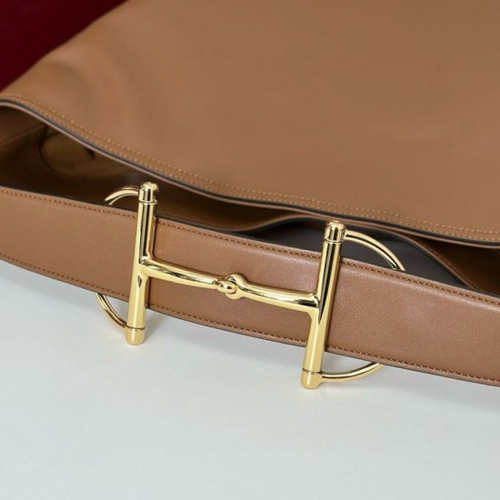 Replica Gucci 850546 850926 borsa tote grande Beatrix in morbida pelle liscia Marrone Imitazione