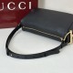 Replica Borsa a tracolla Gucci Half Horsebit Mini/media 860787 Pelle Granata Nero Imitazione