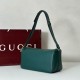 Replica Borsa a tracolla Gucci Half Horsebit Mini/media 860787 Pelle Granata Verde Imitazione