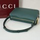 Replica Borsa a tracolla Gucci Half Horsebit Mini/media 860787 Pelle Granata Verde Imitazione