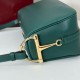 Replica Borsa a tracolla Gucci Half Horsebit Mini/media 860787 Pelle Granata Verde Imitazione