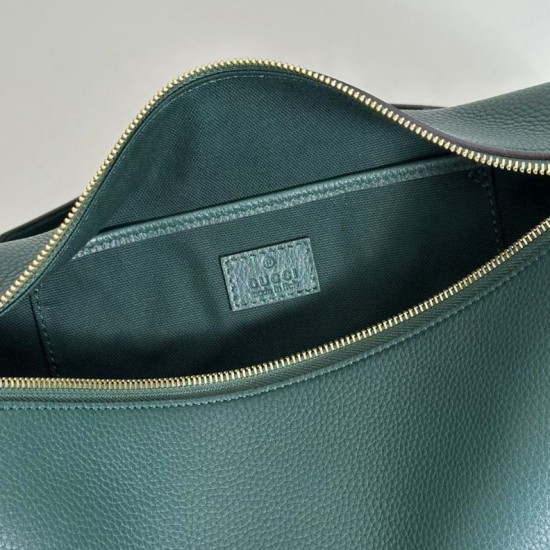 Replica Borsa a tracolla Gucci Half Horsebit Mini/media 860787 Pelle Granata Verde Imitazione