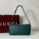Replica Borsa a tracolla Gucci Half Horsebit Mini/media 860787 Pelle Granata Verde Imitazione