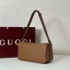 Replica Borsa a tracolla Gucci Half Horsebit Mini/media 860787 Pelle Granata Marrone Imitazione