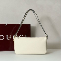 Replica Borsa a tracolla Gucci Half Horsebit Mini/media 860787 Pelle Granata Marrone Imitazione
