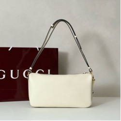 Replica Borsa a tracolla Gucci Half Horsebit Mini/media 860787 Pelle Granata Marrone Imitazione