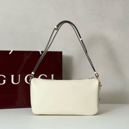 Replica Borsa a tracolla Gucci Half Horsebit Mini/media 860787 Pelle Granata Marrone Imitazione