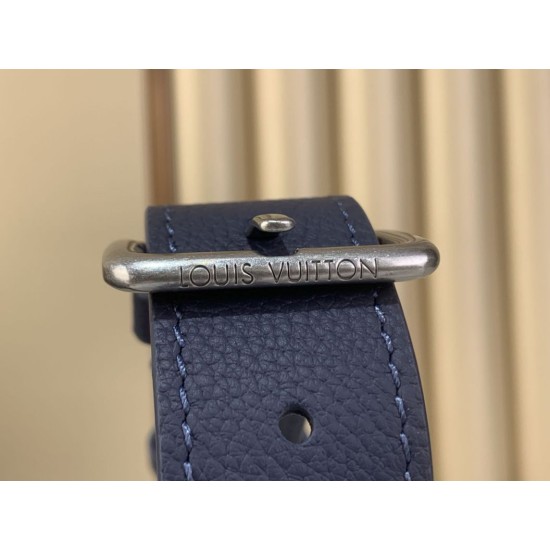 Replica Louis Vuitton Borsa da uomo Boarding Messenger LV Aerogram M15260 Blu Imitazione