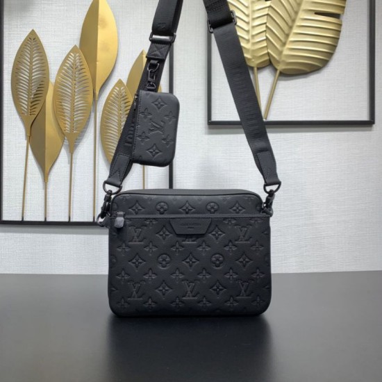 Replica Borsa messenger da uomo Louis Vuitton Trio M26713 Nera Imitazione