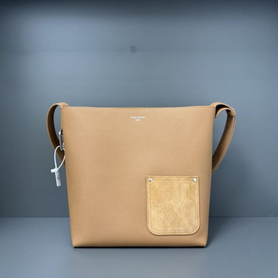 Replica Borsa hobo da uomo Louis Vuitton Verso M26745 Marrone Imitazione