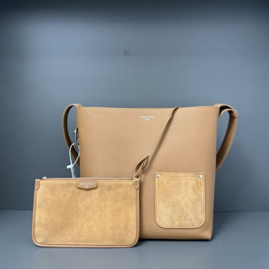 Replica Borsa hobo da uomo Louis Vuitton Verso M26745 Marrone Imitazione