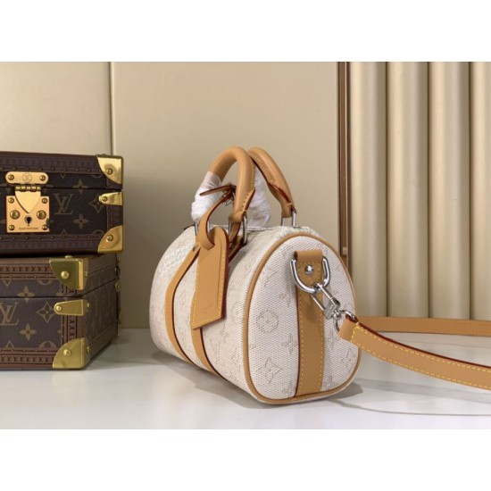 Replica Borsa LV M27161 Keepall Bandoulière 25 Albicocca Fiore Imitazione
